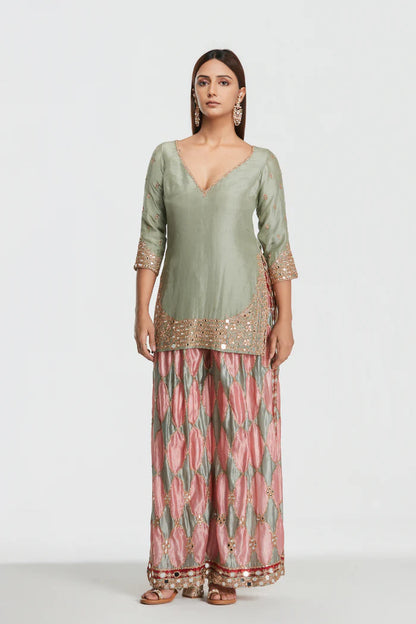 Mist Green Sharara Set