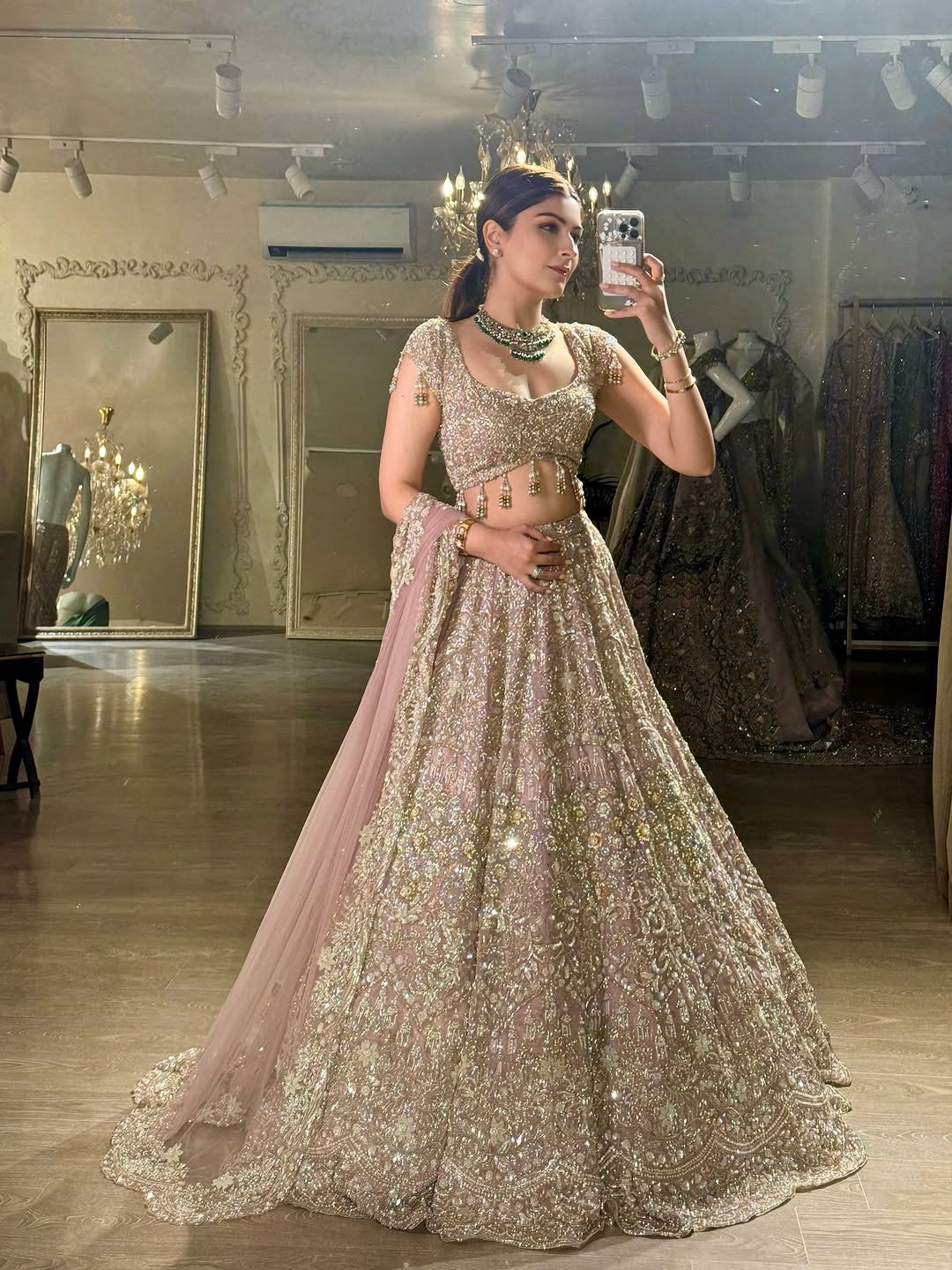 Party-Wear Georgette Dori & Sequins Work Lehenga Choli