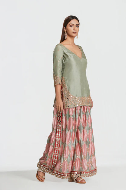Mist Green Sharara Set