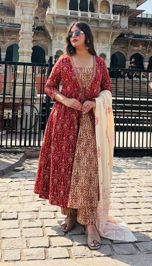 Zarqa Royal Red Anarkali