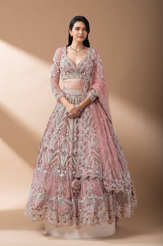 Blush Pink Bridal Lehenga Set