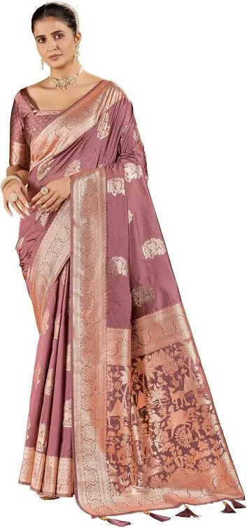 Mehrang Women's Banarasi Silk Kanjivaram Saree